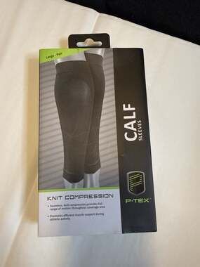 P-TEX Knit Compression Calf Sleeves - Large Pair - Black